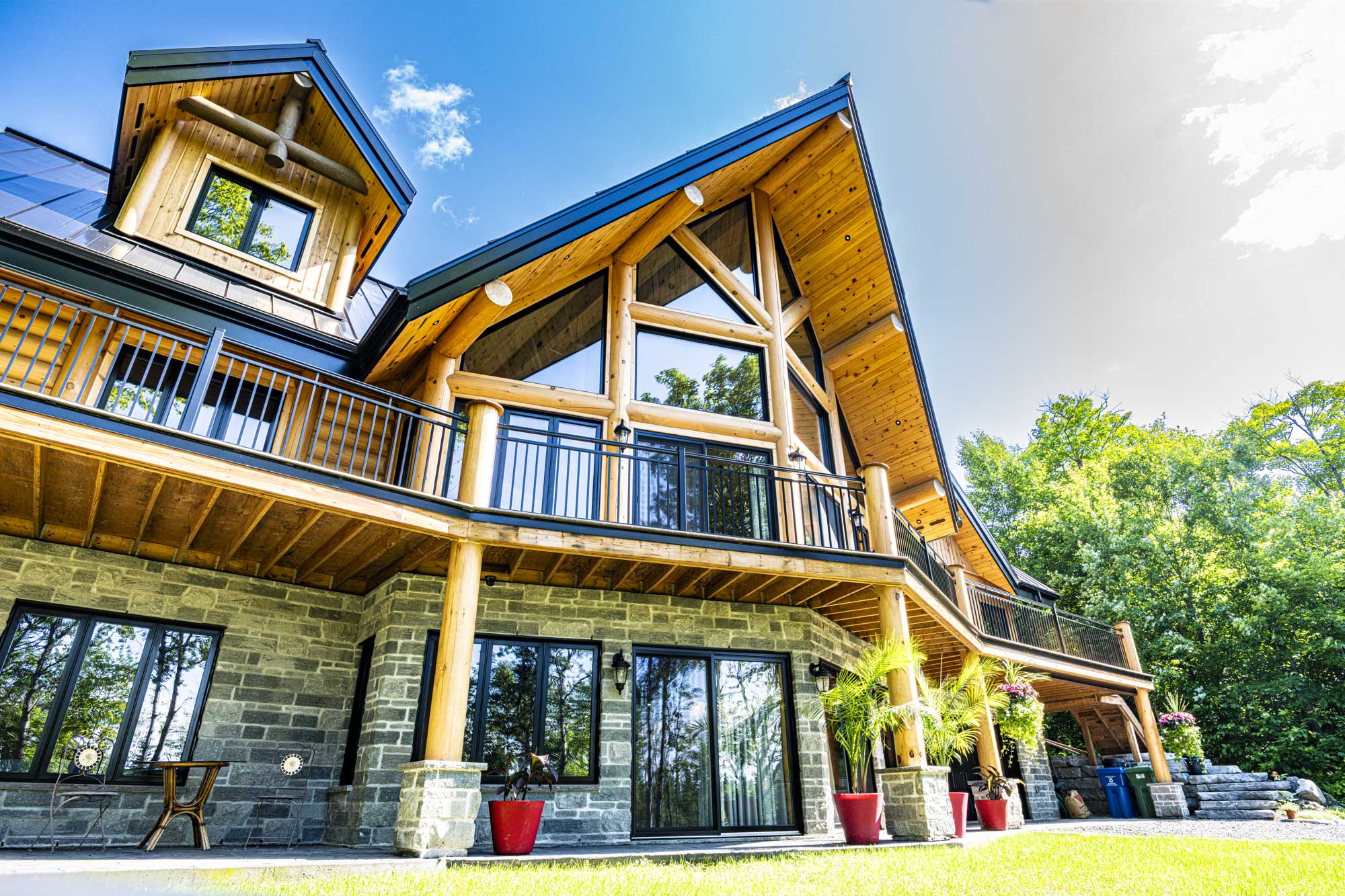 chalet maison en bois rond de prestige