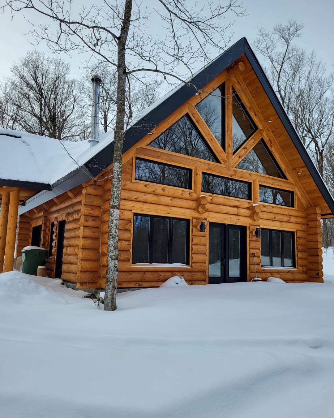 chalet maison bois rond scandinave